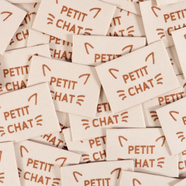 Etiquette tissée "PETIT CHAT" - Ikatee