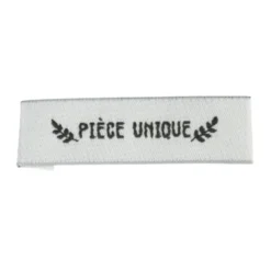 Etiquette tissée pré-pliée à coudre message