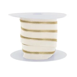 Fermeture éclair au mètre Blanc cassé - chaine laiton - Chaine n°6