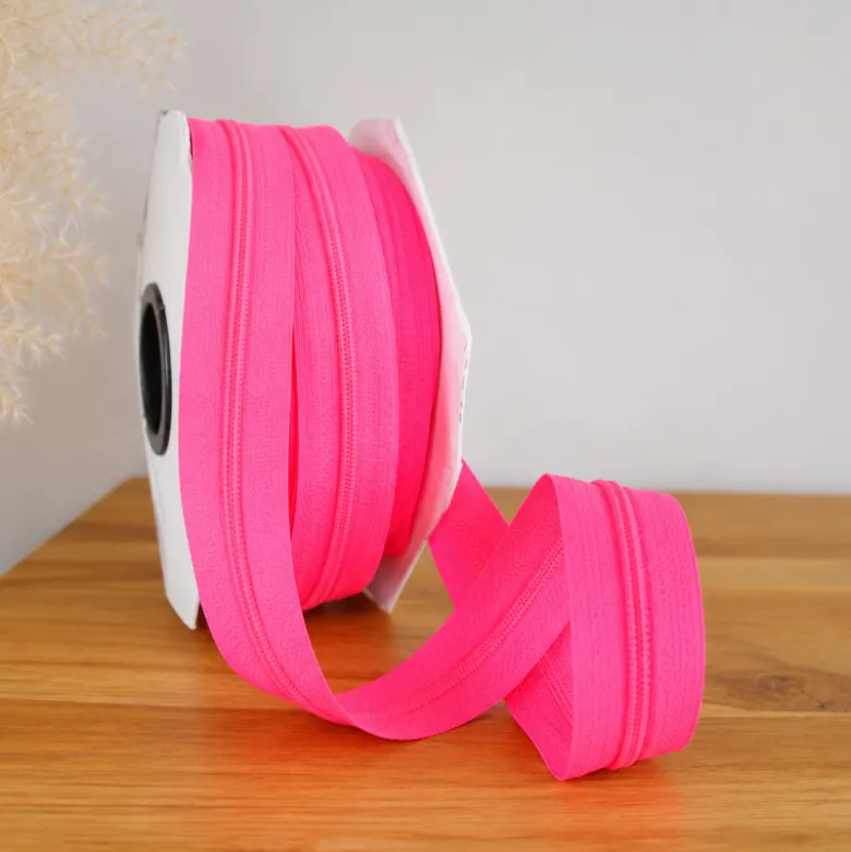 Fermeture éclair au mètre 30mm - chaine n°3 - Rose Fluo