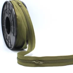 Fermeture éclair au mètre 32mm en nylon Coloris Kaki - Chaine n°5