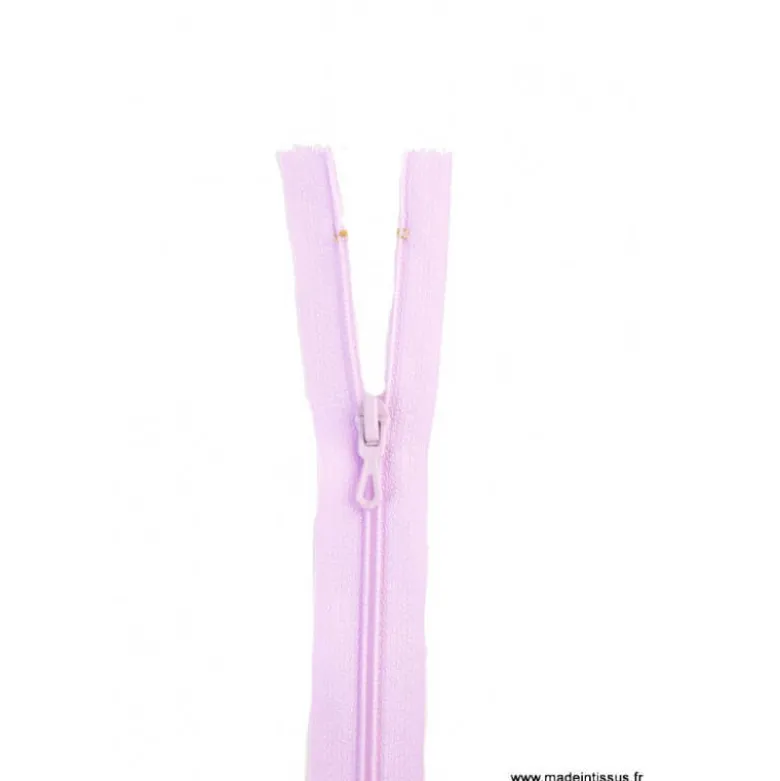 Fermeture éclair en nylon. col 876 Lilas