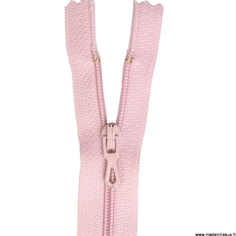 Fermeture éclair en nylon. col 805 vieux rose