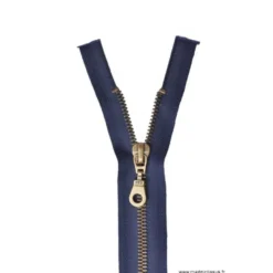 Fermeture éclair en nylon séparable Maille laiton col 570 Bleu marine - Z19
