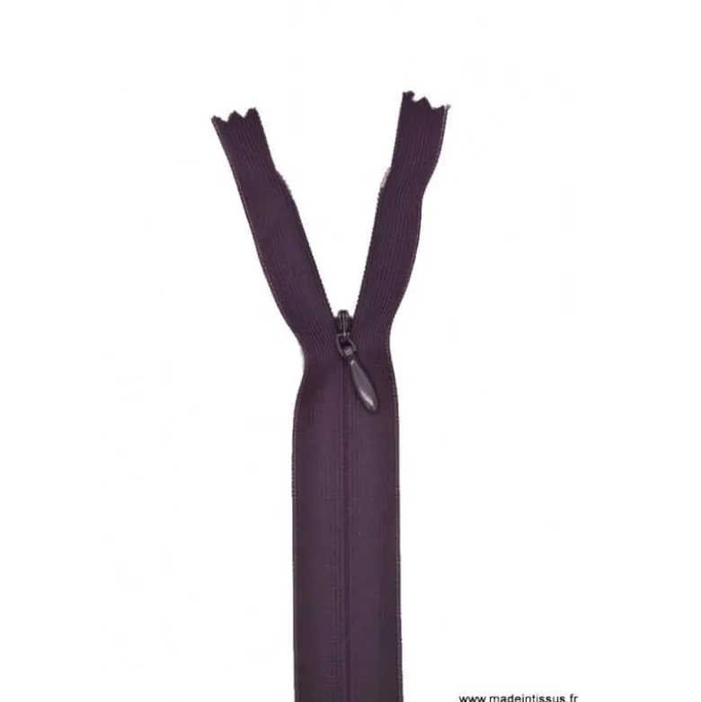 Fermeture éclair invisible en nylon Z41 col 881 Prune