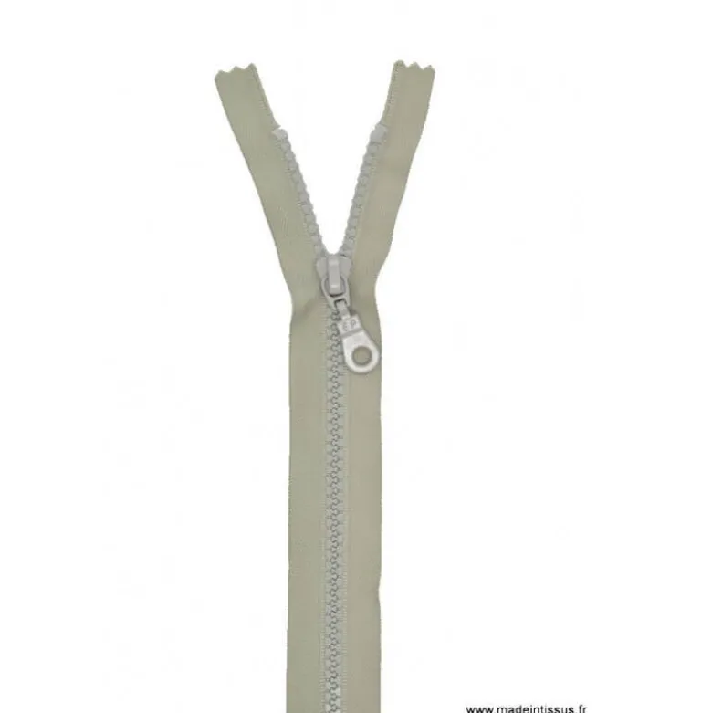 Fermeture éclair Séparable grosse maille 6mm Z54 col 432 gris clair