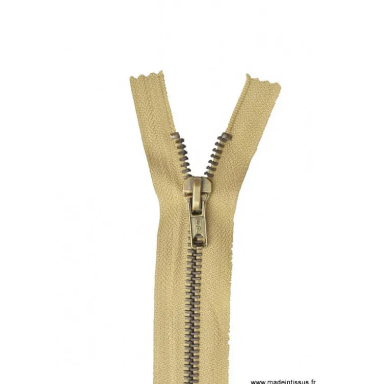 Fermeture éclair Z14 métallique coloris Beige moyen 945