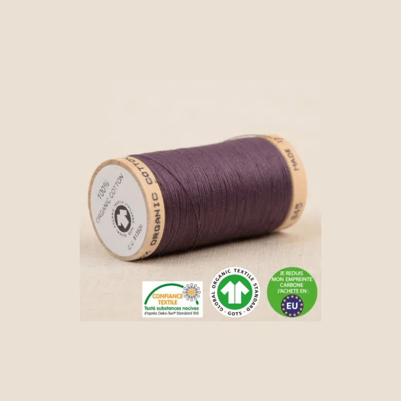Fil à coudre Bio Gots 100% coton - 275 m - Violet