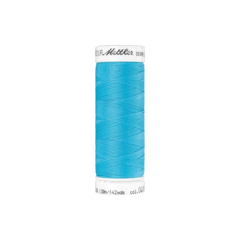 Fil à coudre élastique Seraflex bleu turquoise - Mettler - 130m