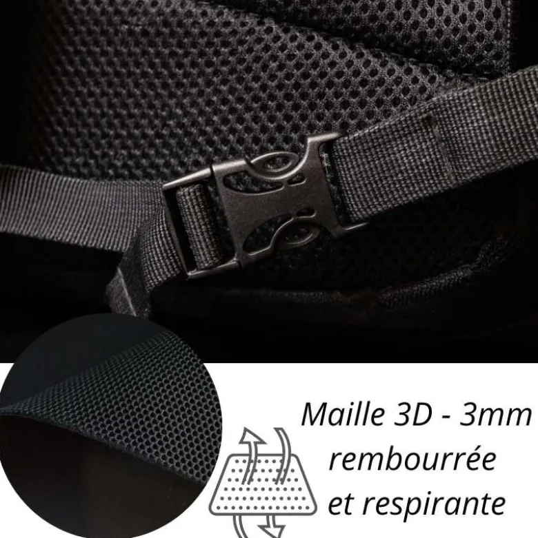 Filet 3d mesh noir rembourré et respirant - 3mm