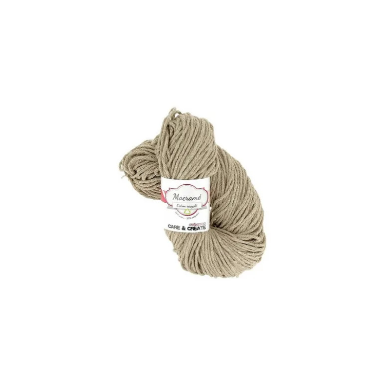 Fil à macramé beige en coton recyclé - 250 grammes