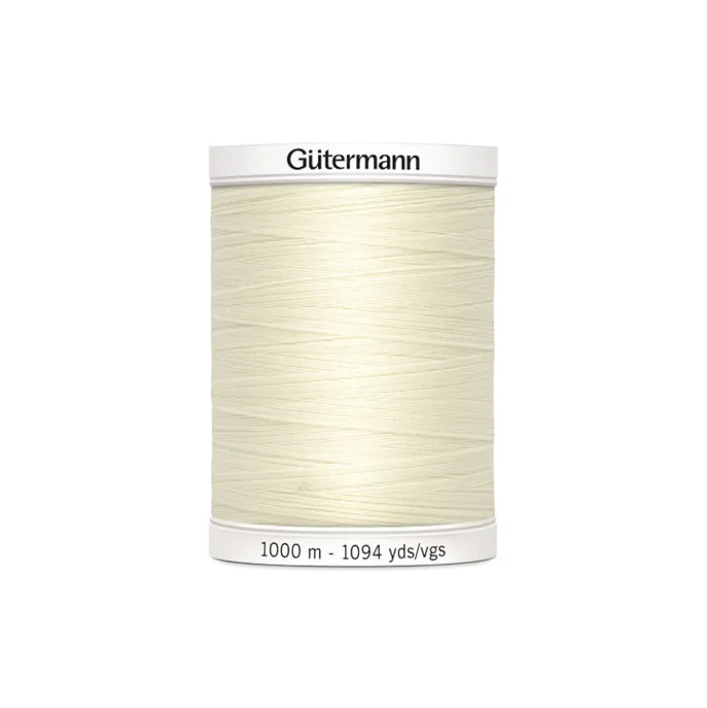 Fil pour tout coudre Gutermann 1000 m - N°001 - Ecru clair
