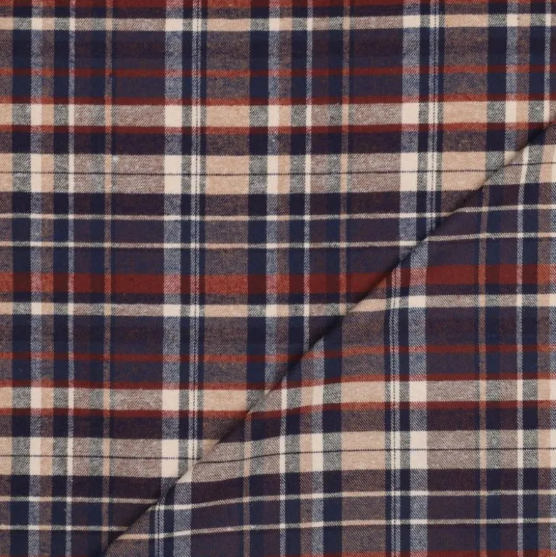 Flanelle Écossaise Highland – Bleu Marine & Rouille
