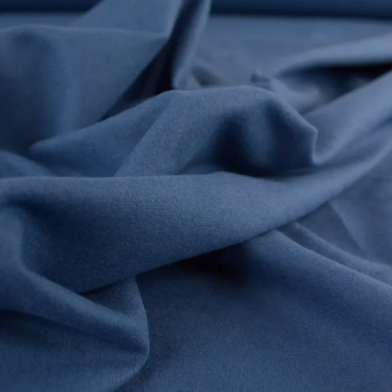 Flanelle de coton Bleu Jean - Okeo tex