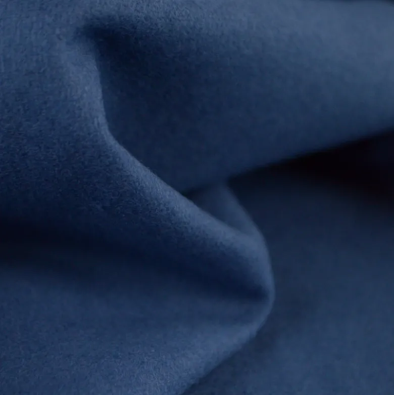 Flanelle de coton Bleu Jean - Okeo tex