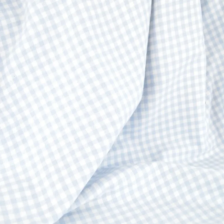 Flanelle motif Vichy petits carreaux bleu clair