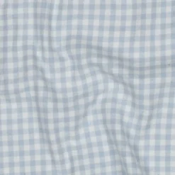 Flanelle motif Vichy petits carreaux bleu clair