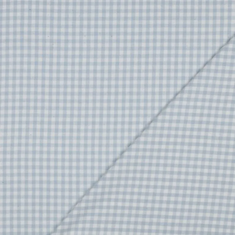 Flanelle motif Vichy petits carreaux bleu clair