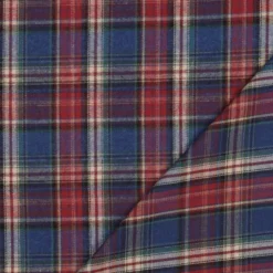 Flanelle Tartan Highland – Bleu & Rouge Traditionnel
