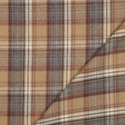 Flanelle Tartan Highland – Camel & Bleu Denim