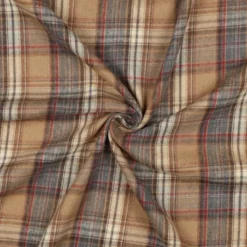 Flanelle Tartan Highland – Camel & Bleu Denim