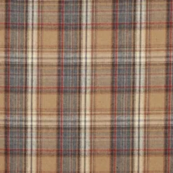 Flanelle Tartan Highland – Camel & Bleu Denim