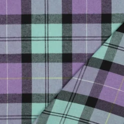 Flanelle Tartan Highland – Violet & Menthe Fresca