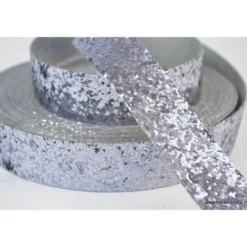 Galon Glitter à coudre 25 mm coloris Gris Sidéral