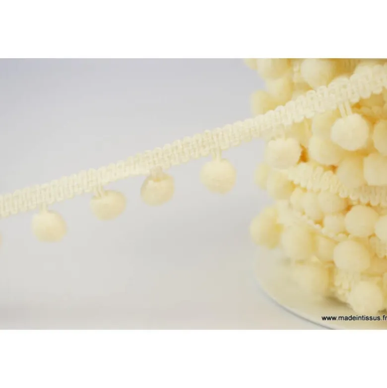 Galon PETITS POMPONS coloris Ecru