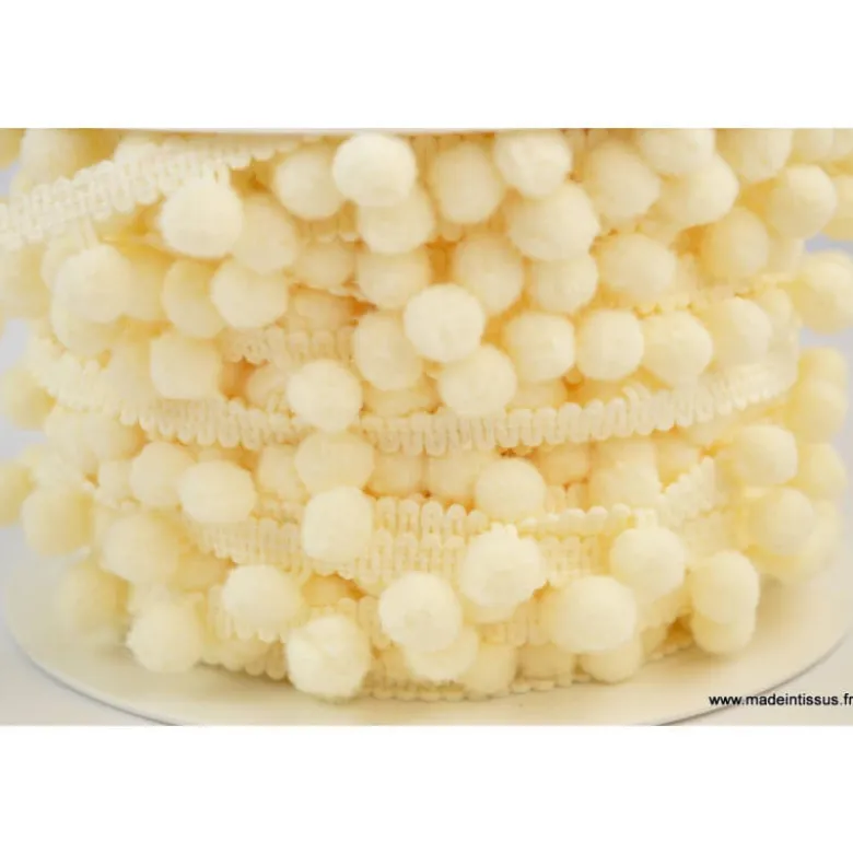 Galon PETITS POMPONS coloris Ecru
