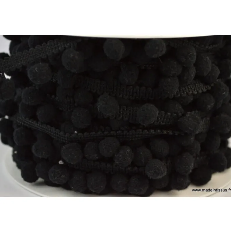 Galon PETITS POMPONS coloris Noir
