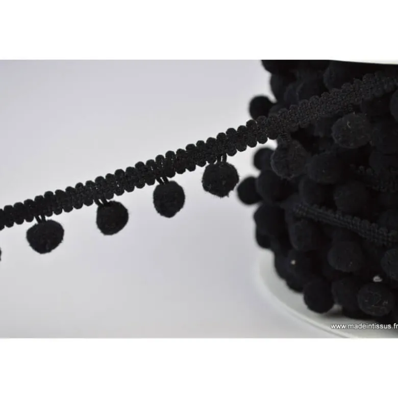 Galon PETITS POMPONS coloris Noir