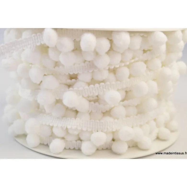 Galon PETITS POMPONS coloris Blanc