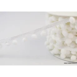 Galon PETITS POMPONS coloris Blanc