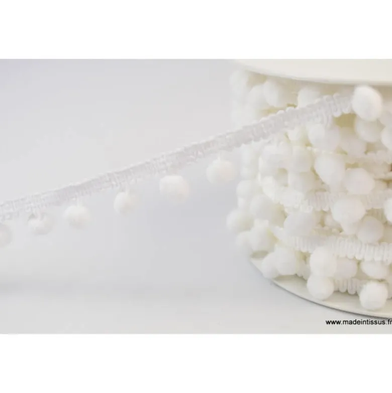 Galon PETITS POMPONS coloris Blanc