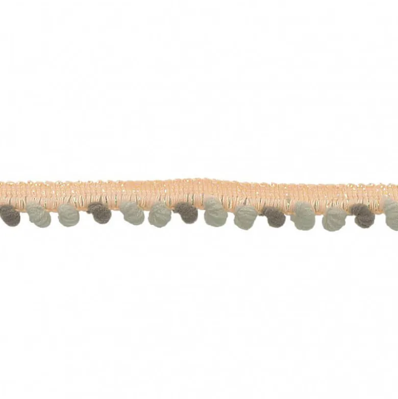 Galon PETITS POMPONS LUREXRose et gris