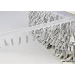 Galon Pompons à Franges Lurex 40mm coloris Argent