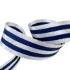 Galon Rayures Lurex Argent et Marine 30 mm
