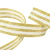 Galon Rayures Lurex Or et blanc 15 mm