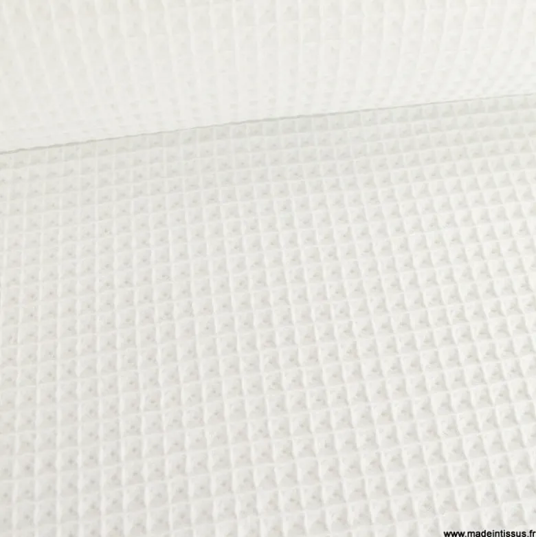Gros Nid d'abeille coloris blanc - OEKO TEX