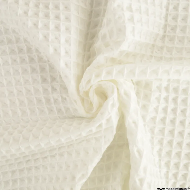 Gros Nid d'abeille coloris Milk blanc cassé - OEKO TEX