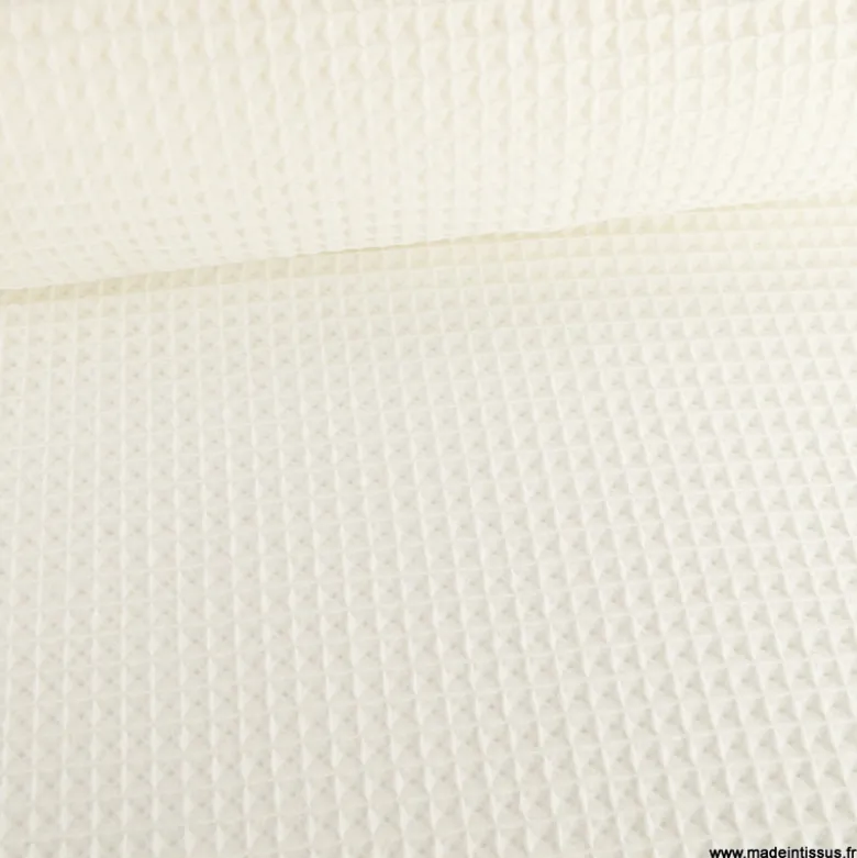Gros Nid d'abeille coloris Milk blanc cassé - OEKO TEX