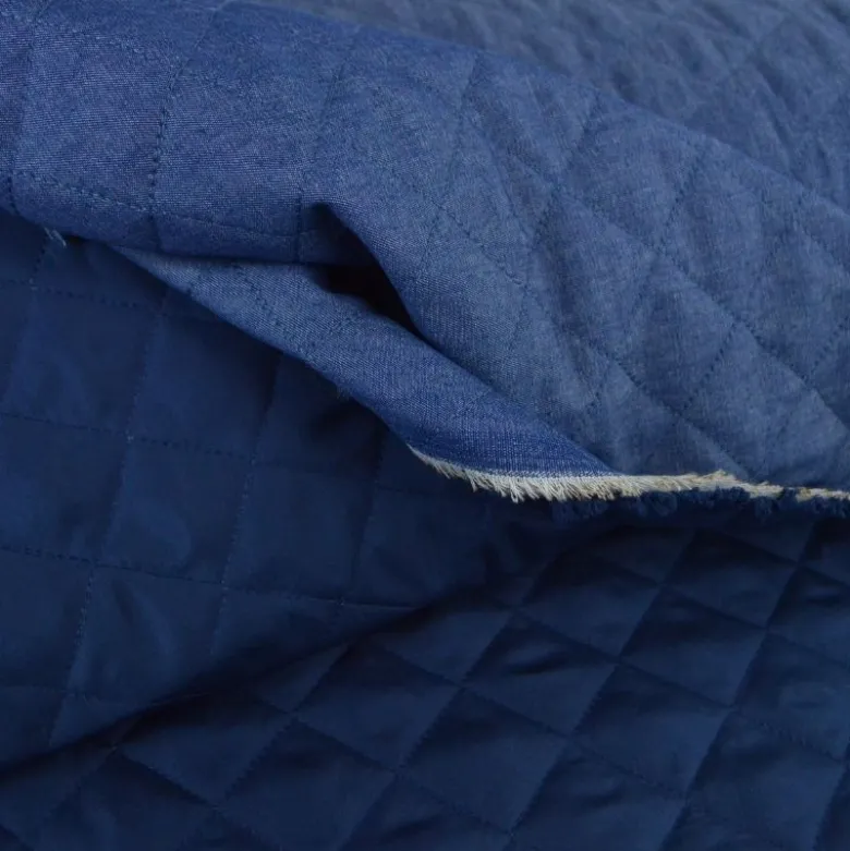 Jean denim denim matelassé losange envers satin