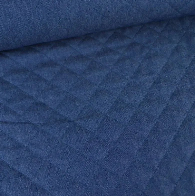 Jean denim denim matelassé losange envers satin
