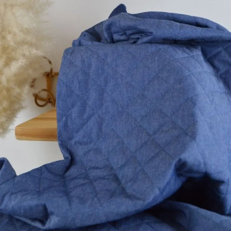 Jean denim denim matelassé losange envers satin