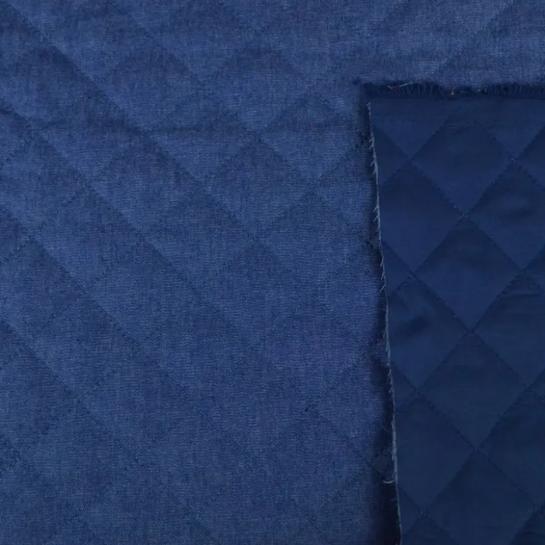 Jean denim denim matelassé losange envers satin