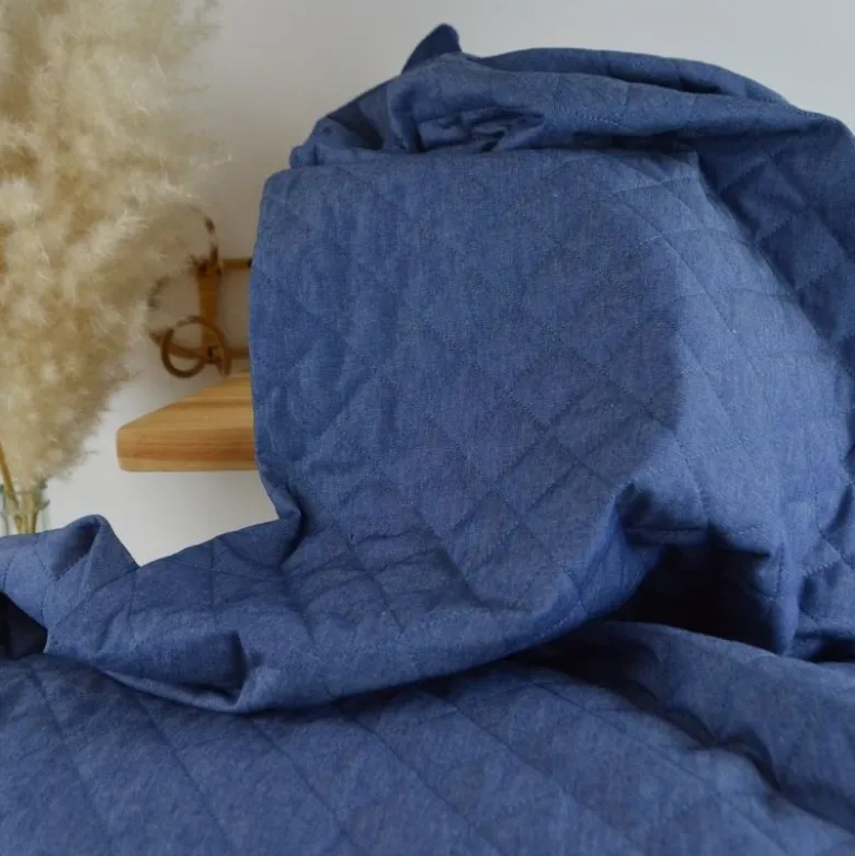 Jean denim denim matelassé losange envers satin