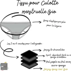 Jersey Bio exterieur coloris noir pour culottes menstruelles -OEKO TEX