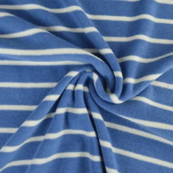 Jersey Eponge marinière fond bleu