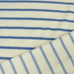 Jersey Eponge marinière fond blanc cassé